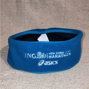 ING Asics New York City Marathon Embroidered Headband Blue New One Size